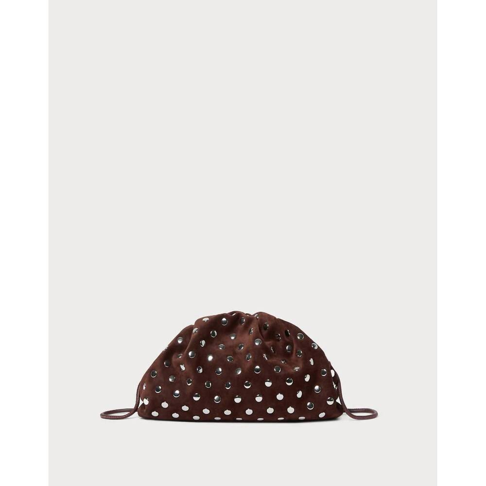 NEW LOEFFLER RANDALL women's bailey pleated clutch in espresso